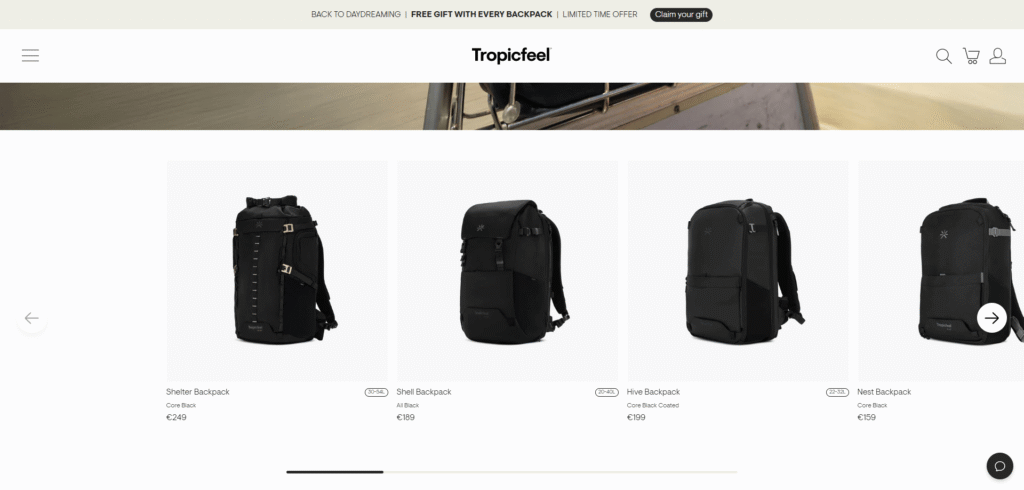 Ecommerce de Tropicfeel como ejemplo de marca con operación logística internacional
