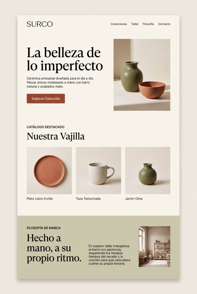 Mockup visual para presentar una idea a un cliente